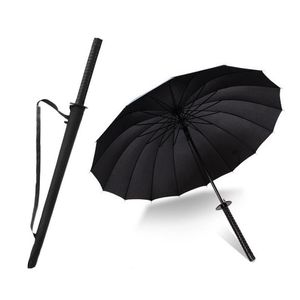 Brand Men Long Handle Samurai Umbrella Stylish Black Japanese Ninja Sword Katana Large Windproof Umbrellas