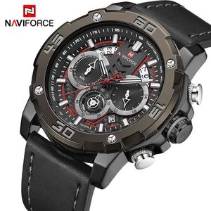 Naviforce Mens Relógios Top Marca Luxo Quartzo Water Wrist Watch Men Date Big Sport Watch Masculino Relogio Masculino 210517