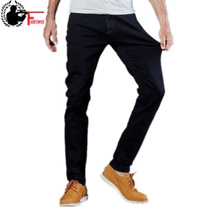 Jeans para hombres Black High Stretch Denim Brand Men Jeans Tamaño 30 32 34 35 36 38 40 42 Pantalones Pantalones Moda masculina Slim Fit 210518