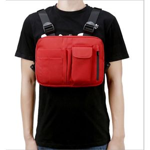 Wholesale tactical red backpack resale online - Waist Bags Harden Chest Rig Hip Hop Tactical Bag Streetwear With A Small Red Backpack