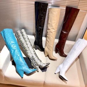 Modische Stiefel, luxuriöses Design, über dem Knie, sexy, schlanker, spitz zulaufender Absatz, Bankett, Weihnachten
