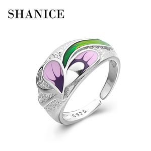 Cluster Rings SHANICE S925 Sterling Silver Ring Female European And American Ins Cold Wind Net Red Design Sense Enamel Color Flower Femal