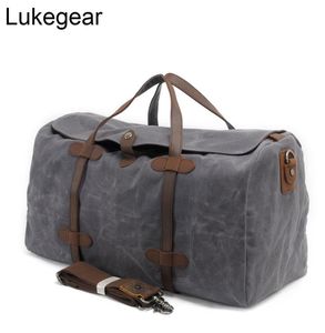 Borse da Duffel Lukegear vintage uomo tavel tavel borse da portabagagli borse da ginnastica sportivo pernottamento in cera d'olio impermeabile