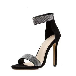 Kvinnor skor Heel Sandals Märke Design Sexig Bling Rhinestone High Heels Womens Elegant Party Shoe