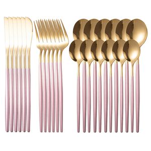 Wholesale dishwasher stainless steel resale online - 4 Tableware Set Dinnerware Stainless Steel Knife Fork Spoon Flatware Dishwasher Cutlery X0713