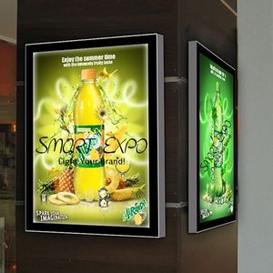 Werbedisplay 60 x 120 cm, magnetischer LED-Lichtkasten zur Wandmontage mit 42 mm dickem Aluminiumrahmen