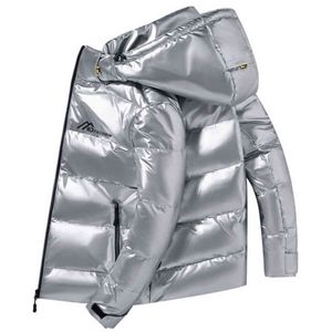 Glänzende Stoff Daunenjacke Männer 2020 NewHooded Top Qualität Weiße Ente Dicken Winter Warme Parka Wasserdicht Plus größe 4XL Y1103