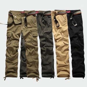 Pantaloni da uomo Pantaloni tattici mimetici militari Multitasche in cotone dritto sciolto di alta qualità da lavoro casual