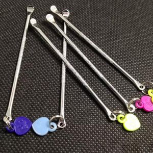 Stainless Steel Dab Tool Dry Herb Vaporizer Pen Bag with Colorful Pendant Dabber Wax Oil Rig Titanium Nail Dabber Tools