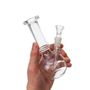 6.3 inç Temizle Küçük Mini Düz Beher Percolator Bong Sigara Nargile Su Cam Boru Şeffaf Cam Fristted Disk Shisha Tütün Dab Rig Borular Aksesuarları