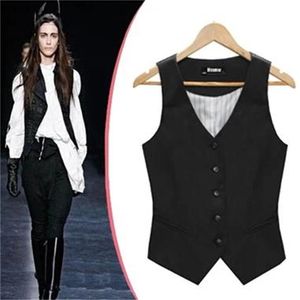 Arrival Fashion Jacket Women Coat breasted button Sleeveless vest suit blazers and jackets 211008