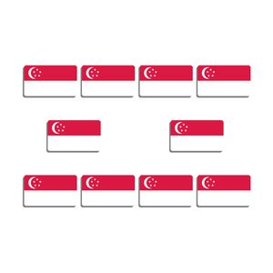 10Pcs Singapore Brooch Beautiful Flag Lapel Pin For Women And Men Acrylic Patriotism Badge Meeting Accessories