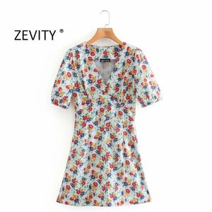 women vintage polks dots print lace up wrapped mini dress chic female puff sleeve casual slim a line dresses DS4149 210420