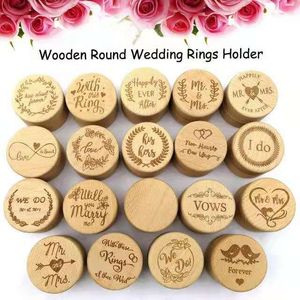 Gift Wrap Itchy stks Gepersonaliseerde Namen Datum Ring Box Custom Rustic Wood Wedding Bearer Gegraveerde houten voor ringen