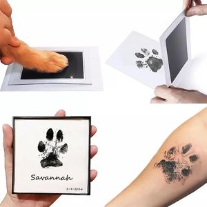 Väggklistermärken Baby Hand Foot Print Produkter Tvättfri Utskrift Olja Har Born Prin för 0-6 månader Pet Dog Prints Souvenir