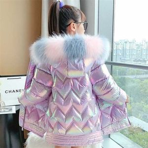겨울 소녀 밝은 얼굴 아름 다운 스티치 내마 모성 방풍 및 방수 두꺼운 따뜻한 패딩 재킷 코트 211025