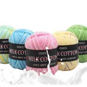 1PC 130M/Roll 3 Strands Yarn Warm Colorful Milk Wool Cotton Crochet Knitting Kid Clothes Doll Sweater Woolen Yarn Sewing Accessories Y211129