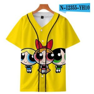 Homem Verão Barato Tshirt Baseball Jersey Anime 3D Impresso Respirável T-shirt Hip Hop Vestuário Atacado 055