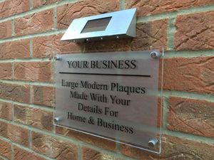 LED BUSINESS/COMMERCIAL SIGN PLAQUE GLASS 5CM ACRYLIC Other Door Hardware