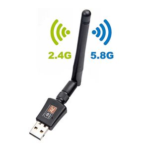 600m 무선 USB WiFi 어댑터 네트워크 카드 WiFi 수신기 2.4G/5G 듀얼 밴드 안테나 컴퓨터 네트워크 LAN 카드