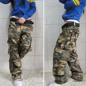 Camouflage Cargo Spodnie Mężczyzna i kobieta Casual Spodnie bawełniane Luźne Baggy Plus Rozmiar Odzież Harem Hip Hop Armii Men's