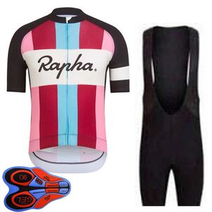 Rapha Team Men Cykling Jersey Set Sommar Cykel Uniform Snabbtorkat Mountain Bike Kläder Kortärmad Bike Tröjor Bib Shorts Suit S21040627