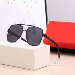 Hochwertige Retro-polarisierte Sonnenbrille für Herren und Damen, Metall, großer quadratischer Rahmen, Designer, geeignet für Mode, Strand, Autofahren. UV400-Brillen mit Box als Weihnachtsgeschenk