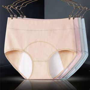 Período menstrual das mulheres calcinha à prova de vazão cintura alta confortável Senhoras Briefs Respirável Underwear Antibacteriano 2021