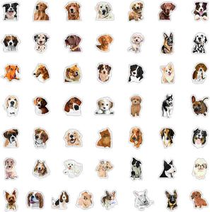 50Pcs Cute Dogs Adesivi Non casuali per auto Bike Bagagli Sticker Laptop Skateboard Motore Bottiglia d'acqua Snowboard Stickers murali Regali per bambini