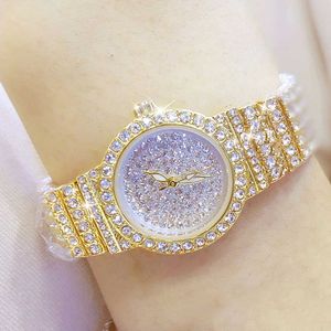 Bs Bee Sister Gold Women Watches Luxury Brand Small Dial Ladies Wristwatch Stainless Steel Diamond Female Clock Bayan Kol Saati 210527