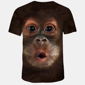 T-shirts T-shirts Stijl Animal Aap 3D Gezicht Digitale Print T-shirt Mannelijk