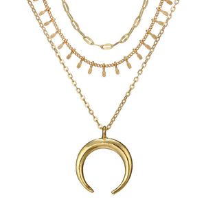 Boho Multi Layer Kette Halsband Halskette Mond Perle Hamsa Hand Anhänger Münze Lariat Kristall Für Frauen Mädchen Halsreifen