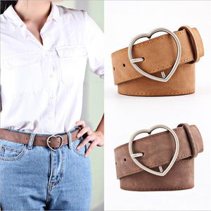 Belts 2021 Frosted Leather Waistband For Women Heart Shape Pin Buckle Designer High Quality PU Female Girdle