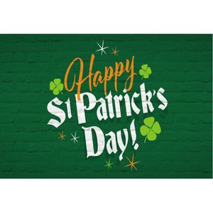 Party Decoration Happy St. Patrick's Day Backdrop Green Brick Wall Pography Background Holiday Celebration Decor Po Booth Studio Prop