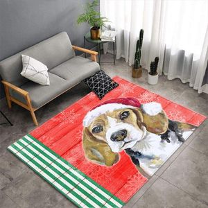 Carpets Cartoon Cute Dog 3D Printed For Living Room Bedroom Area Rug Soft Flannel Christmas Gift Kids Play Crawl Floor Mat