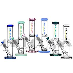 12 pollici Beaker bong Bong d'acqua in vetro dritto Pipa alta GiliGlass con collettore di ghiaccio Downstem Herb Bowl chiodo di quarzo Dab Rig Pipes