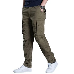 Pantaloni da uomo di alta qualità kaki casual da uomo pantaloni tattici militari ArmyGreen Cargo multi-tasche pantaloni militari neri