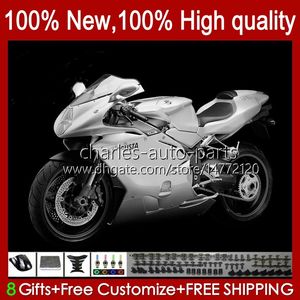 FAIRINGS KIT FÖR MV AGUSTA F4 R312 750S 312R 750R 1000R 05 06 BODYWORK 35NO.47 MA MV F4 GLOSSY SILVERY 750 1000 R CC S 1000CC 05-06 COWLING 312 1078 S 2005 2006 Helkropp