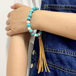 Charm Armband Cross Pearl Turquoise Bead Armband Gift Party Statement High Quality Trendy Display for Women