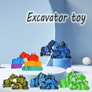 Excavator Fidget Toys Push Bubble Big Fidget Engineering Vehicle Silicone Stress Relief Squeeze Sensory Toy on Sale