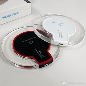 Crystal Qi Wireless Charger Schnellladepad Mini Ultra-Slim Kabellose Ladegeräte für iPhone 12 11 Pro Samsung S20 Huawei mit Einzelhandelsverpackung