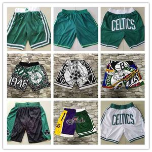 2020/21 New Men's America Basquete Boston Shorts Movimento Cobertura Bolso Bolso O Bordado Shorts Cinto Jersey