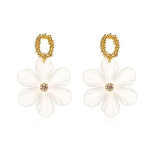 Coreano Prata Transparente Flower Brincos Brincos O-Shaped Liga Diamante Ear Nail Femininas Festa de Negócios Vestido Desgaste Brinco Com Acessórios Jóias Atacado