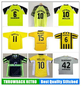 Retro Borussia Soccer Jersey Lewandowski Reus Metzelder Dede Moller Amoroso Rosicky Bobic Classic Adult Football Shirt