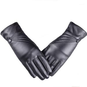 Five Fingers Gloves Winter Leather Women Girl Luxurious Super Warm Cashmere Mittens Female Fingerless Glove Luvas De Inverno