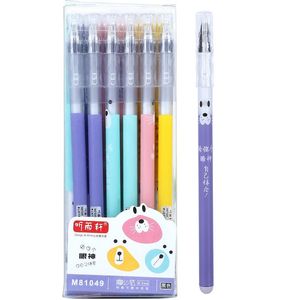 2022 new 12Pcs Gel Pen Erasable Washable Refill 0.5mm Blue Ink Black Cat Pens For School Supplies