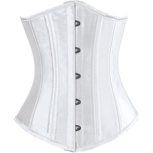 Classic Lace up 26 Spiral Steel Boned Satin Underbust Corset Shaper Women's Fashion Slimming Corselete Waist Cincher XXS-XXL