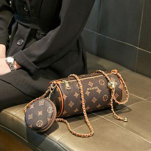 الفاخرة جودة عالية 2021 صيف جديد مصمم الأزياء مزاجه الكتف حقيبة جلد الرجعية اسطوانة crossbody إمرأة حقيبة