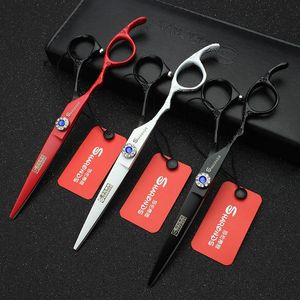 Hair Sax Professional Set Vänsterhänt 6,0 tums Barber Skärning Tunning 440c Frisör Shears Hög kvalitet