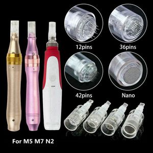 9/12/36 / 42 / Round Nano Pins Cartucho de Agulha para Mym Derma Caneta Eléctrica Dr.Pen Replacement Heads Microneedle Skin Cuidados